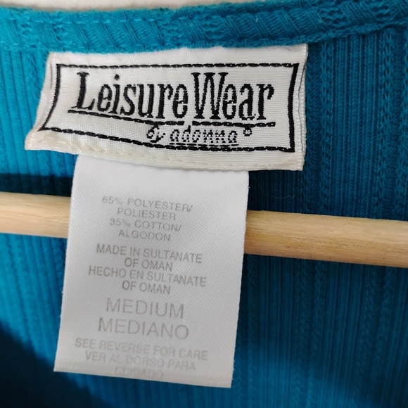 Vintage 90s Leisure Wear by Adonna Button-Front Maxi Dress M Modest Knit - Picture 7 of 9